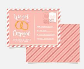 Vector Engagement Announcement Postcard
