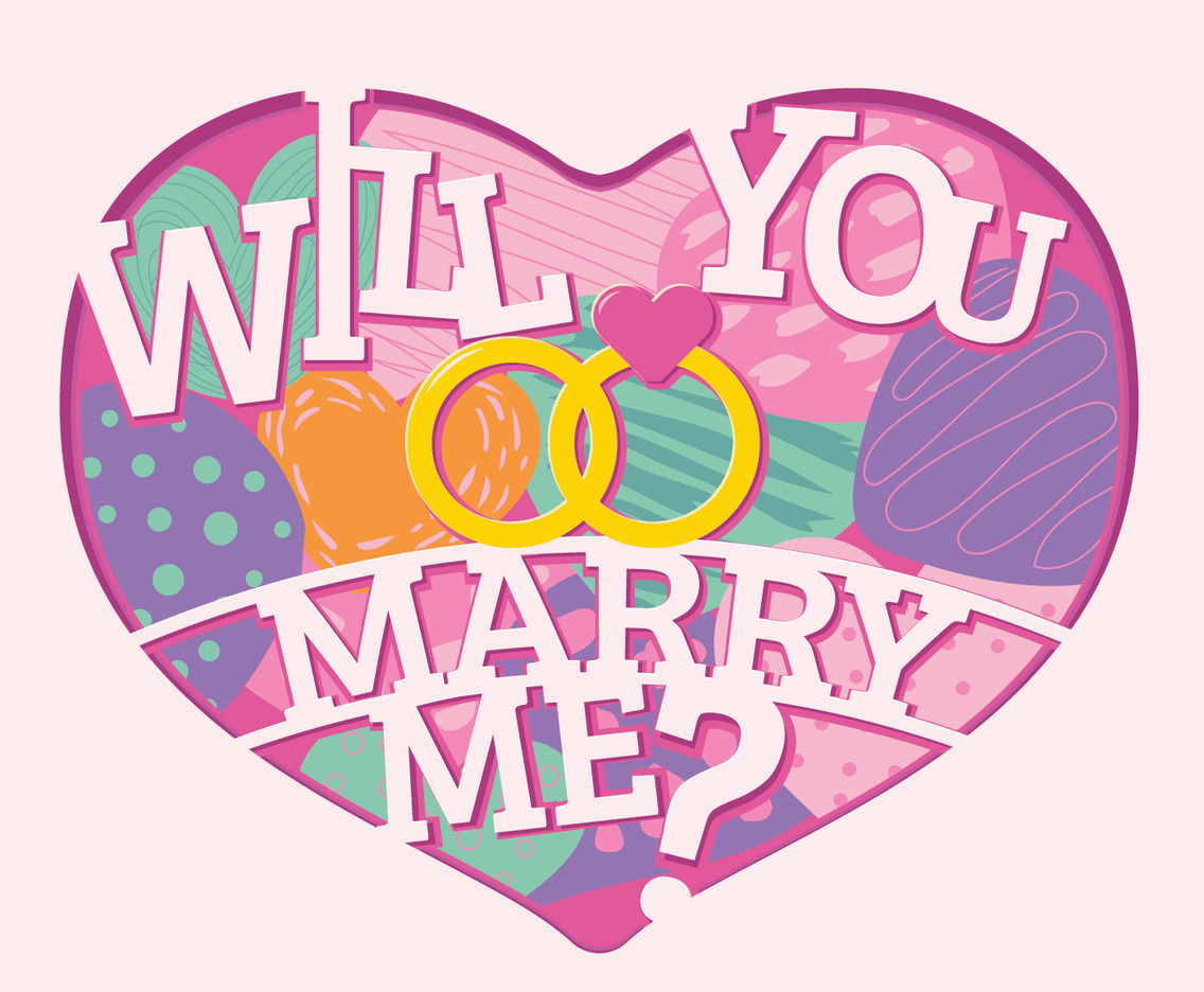 Will You Marry Me Lettering with Craft Paper Style