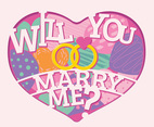 Will You Marry Me Lettering with Craft Paper Style