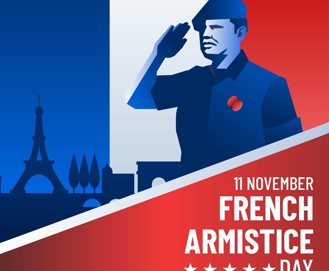 French Armistice Day Greeting Vector