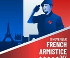 French Armistice Day Greeting Vector