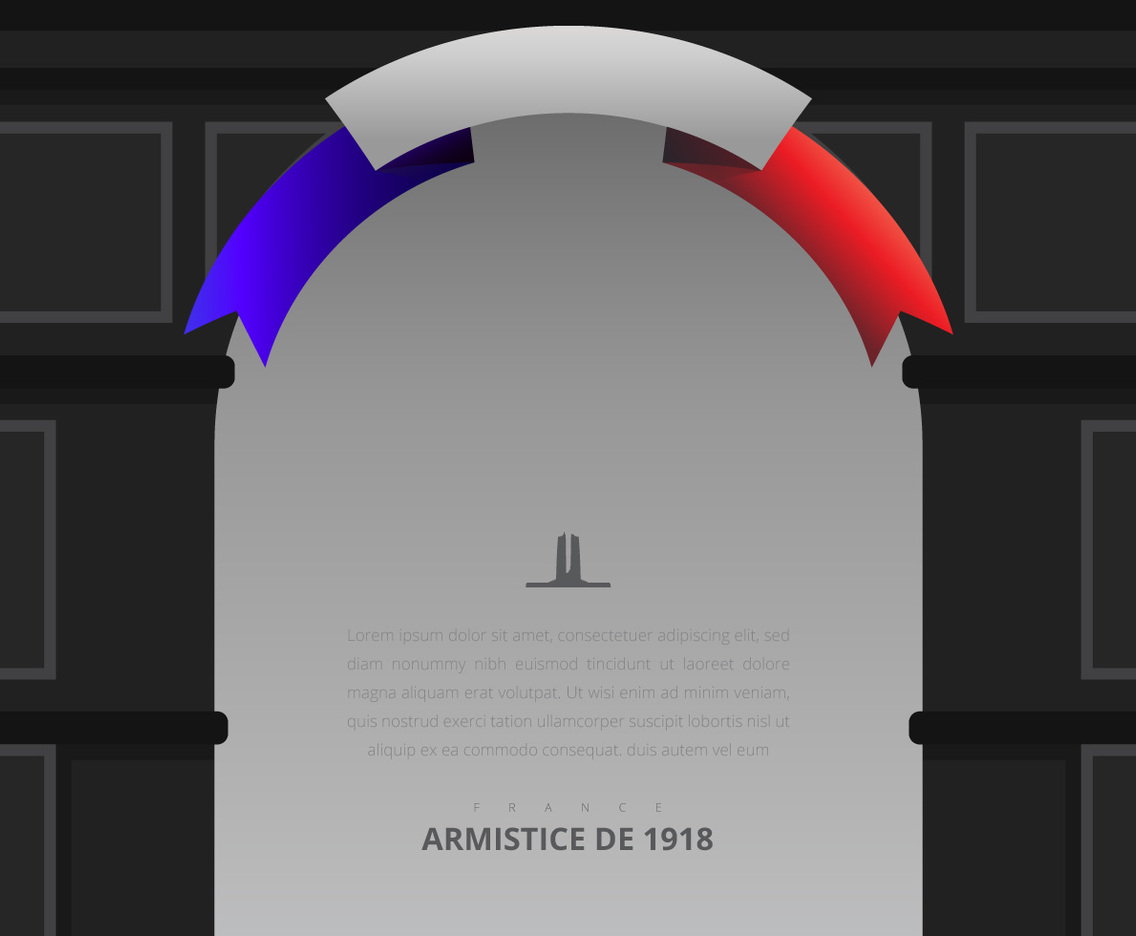 French Armistice Day Illustration, with France Flag, Europe
