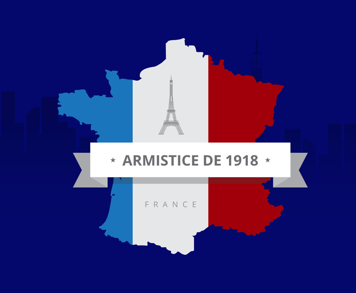 France Abstract map flag and blue background. French flag.