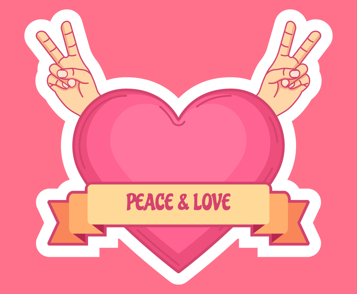 Peace and Love Vector Illustration