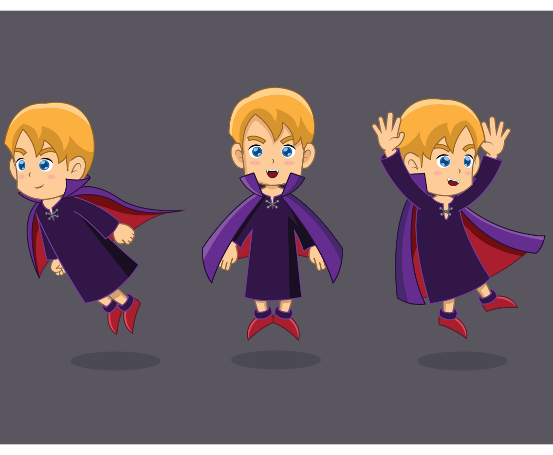 Boy with dracula costume