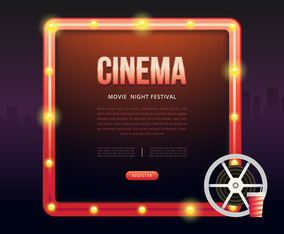 Movie Night Party Poster or Web Template