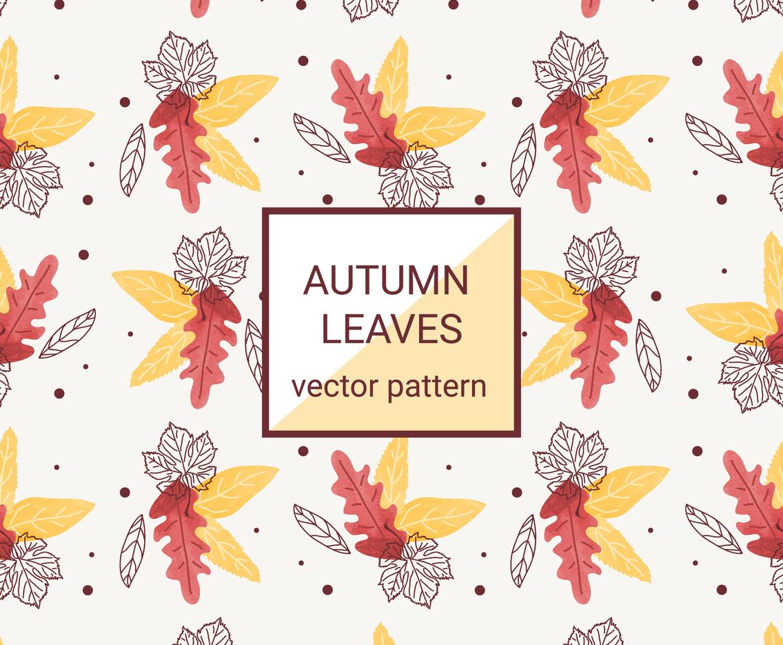 Autumn Leaves Vector Pattern