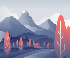 Mountain Landscape First Person Vector