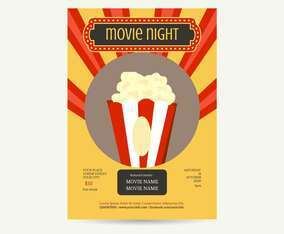 Movie Night Poster Vector Illustration
