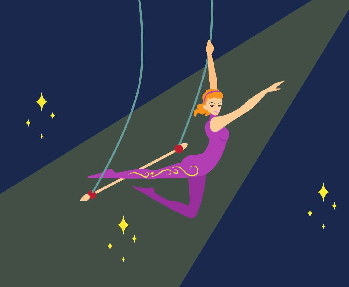 Trapeze Artist Vector Illustration
