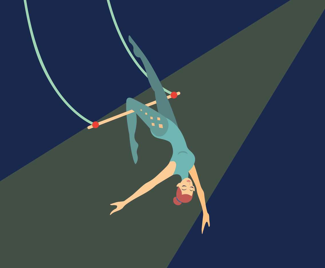 Trapeze Artist Vector Illustration