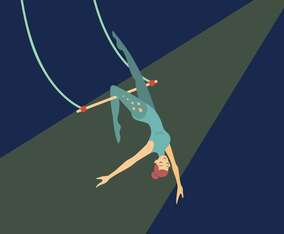 Trapeze Artist Vector Illustration