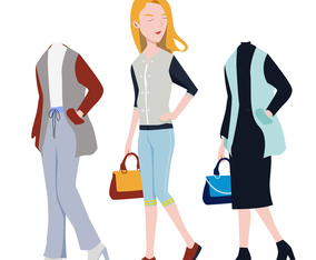 Woman vintage paper doll