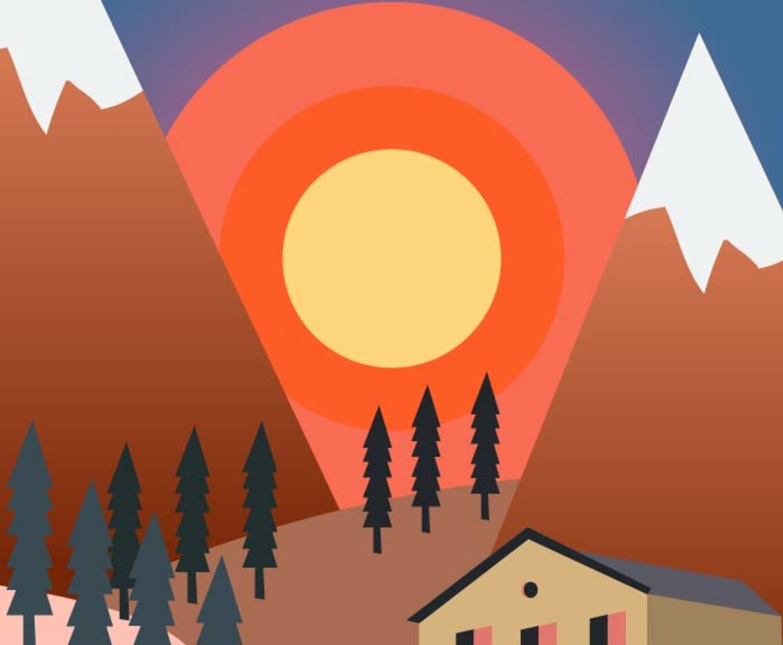 Sunset in the mountain