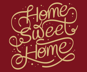 Home sweet home lettering