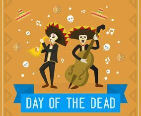 Flat Day of the Dead Vector Illustration
