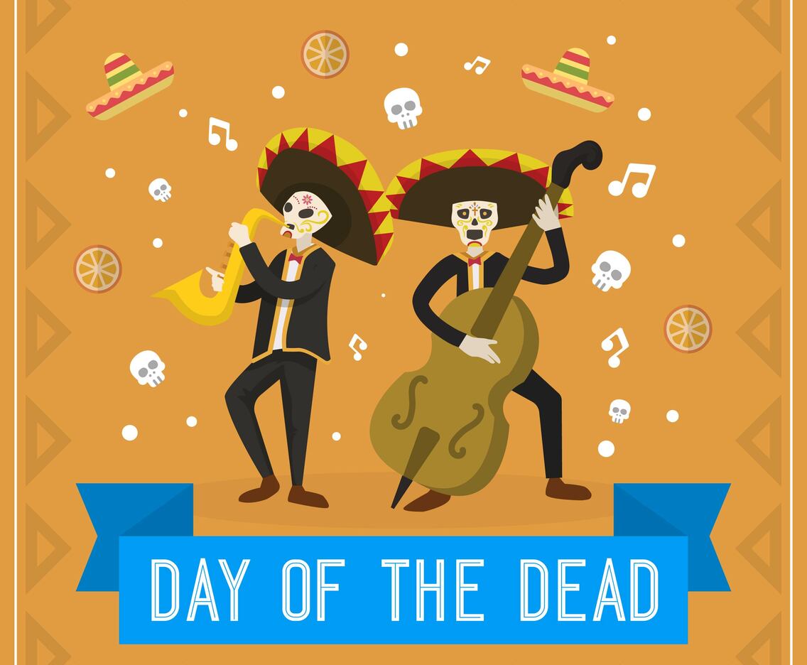 Flat Day of the Dead Vector Illustration