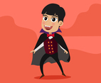 Boy in dracula costume