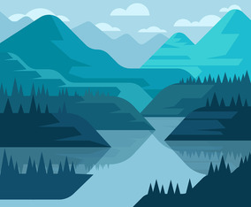 Mountain Landscape First Person Illustration