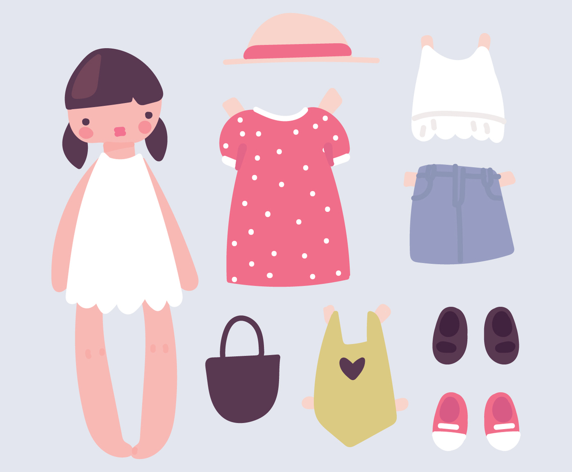 Colorful Doll For Dressing Up