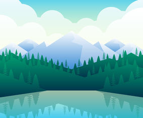 Mountains Landscape Rural Nature Background Hills Skyline Illustration