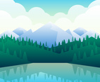 Mountains Landscape Rural Nature Background Hills Skyline Illustration