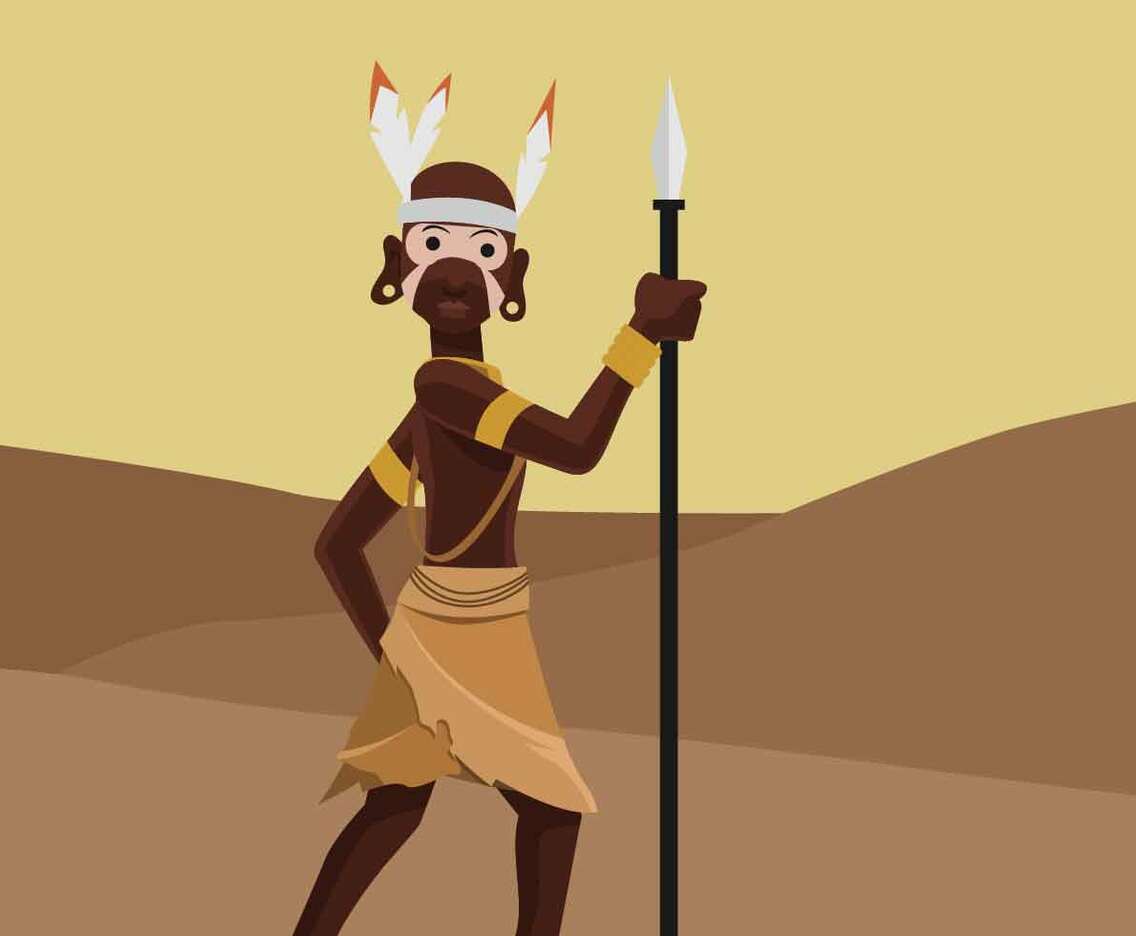 Indigenous People Vector Illustration