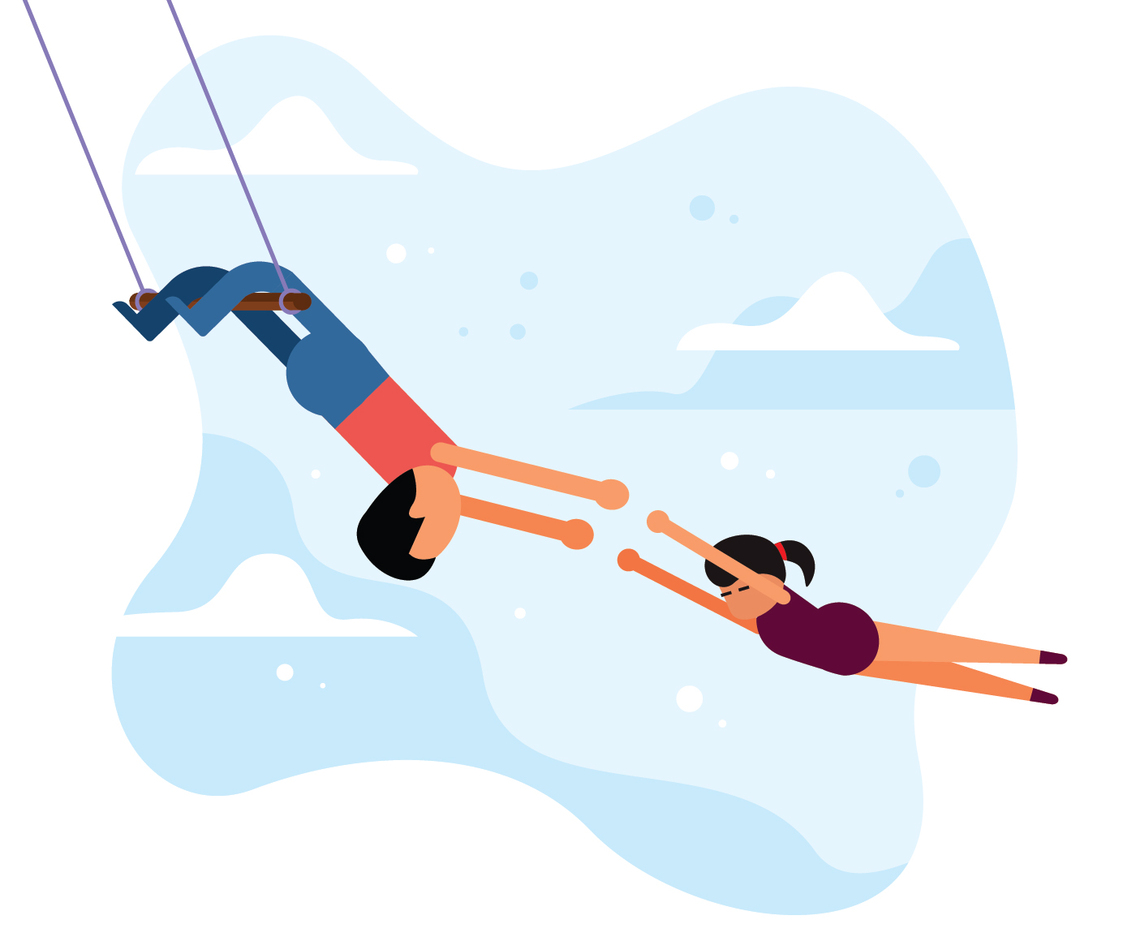 Trapeze Artist on the sky