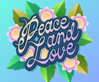 Peace And Love Typography Vector