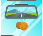 Flat Rear View Mirror of Car with Landscape Background Vector Illustration