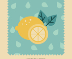 Flat Design Illustration of a Vintage Lemon