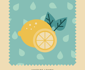 Flat Design Illustration of a Vintage Lemon