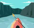 Kayaking First Person View Vector Illustration