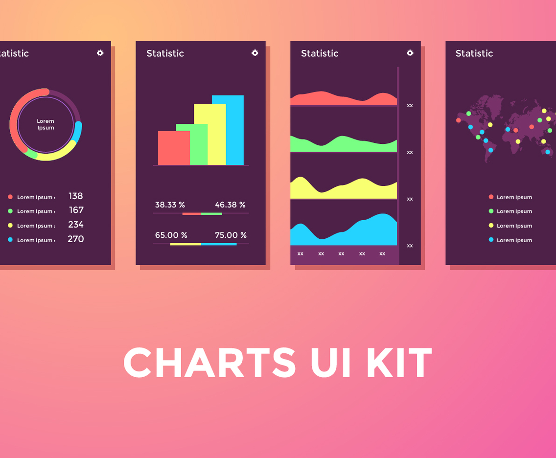 Statistic Diagram Charts Ui Kit Vector