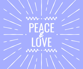 Peace And Love Greeting Card For New Year Illustration