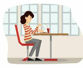 People Eating At Restaurant Illustration Vector