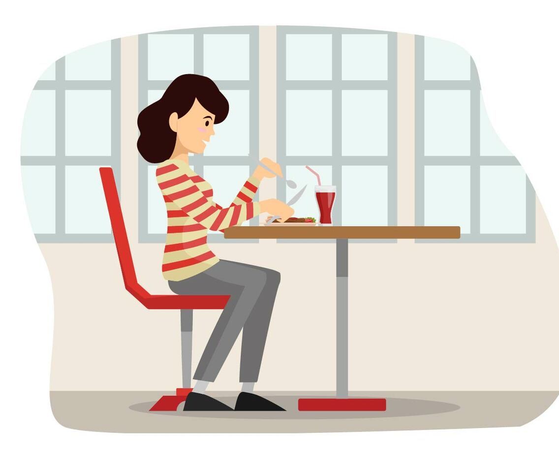 People Eating At Restaurant Illustration Vector