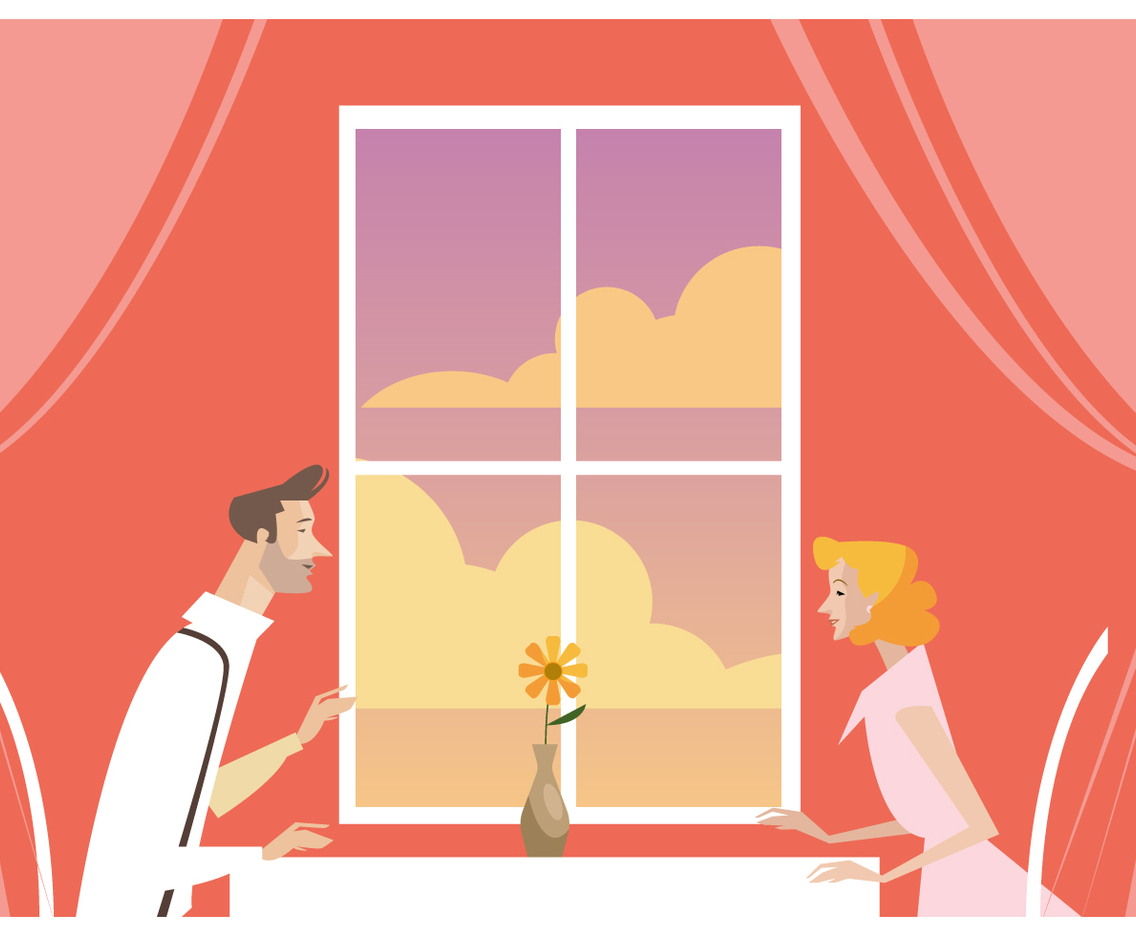 Young Couple Dating Vector