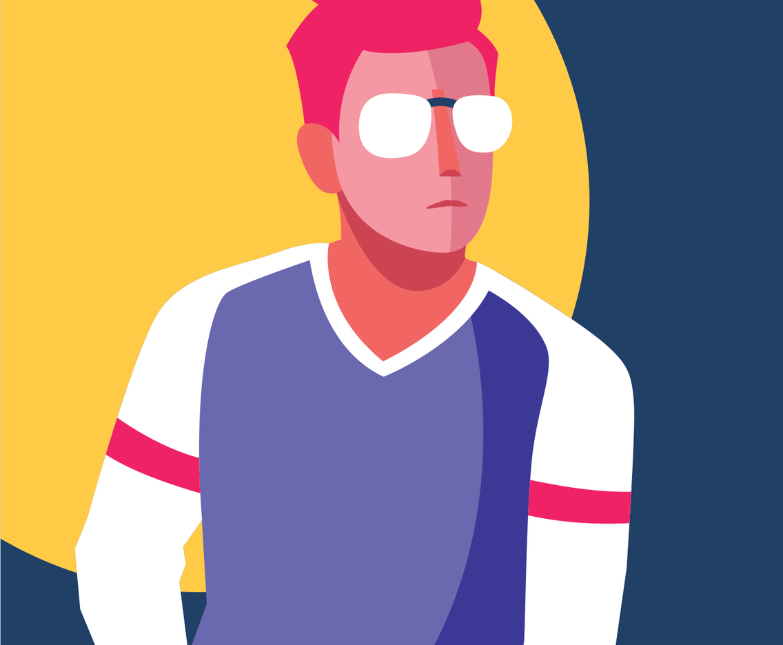 Boy with glasses illustration