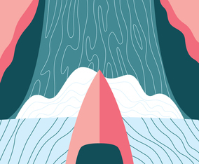 Kayak Downing Waterfall