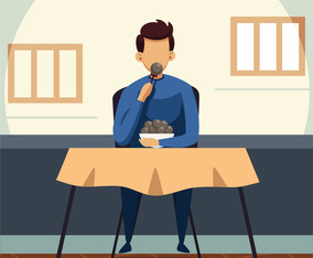 people eating at restaurant