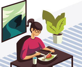 people eating at restaurant