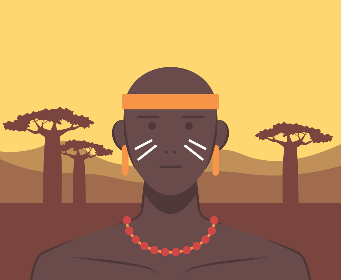 Indigenous People Of South America Vector Illustration
