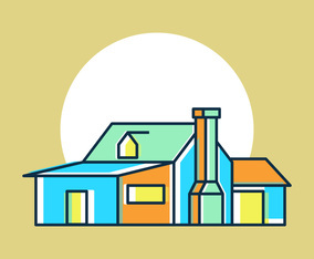 Unique House Exterior Watercolor Vectors