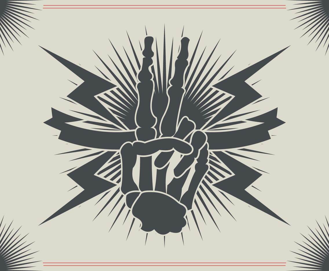 Outstanding Skeleton Linocut Vectors