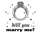 Hand Drawn Engagement Proposal Message