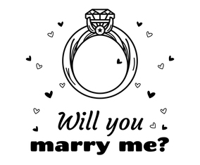 Hand Drawn Engagement Proposal Message