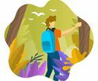 Flat Jungle Explorers Vector Illustration