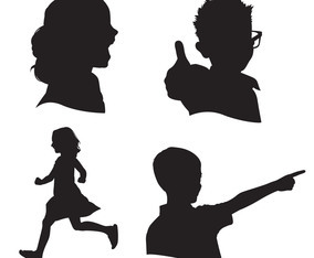 children silhouettes