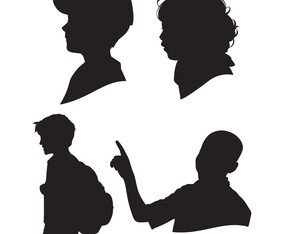 children silhouettes